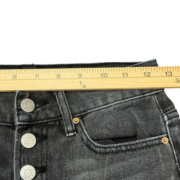 PacSun Jeans Women’s Size 24 (25x27) Black Button Fly Ultra High‎ Rise Slim Worn - Picture 7 of 15